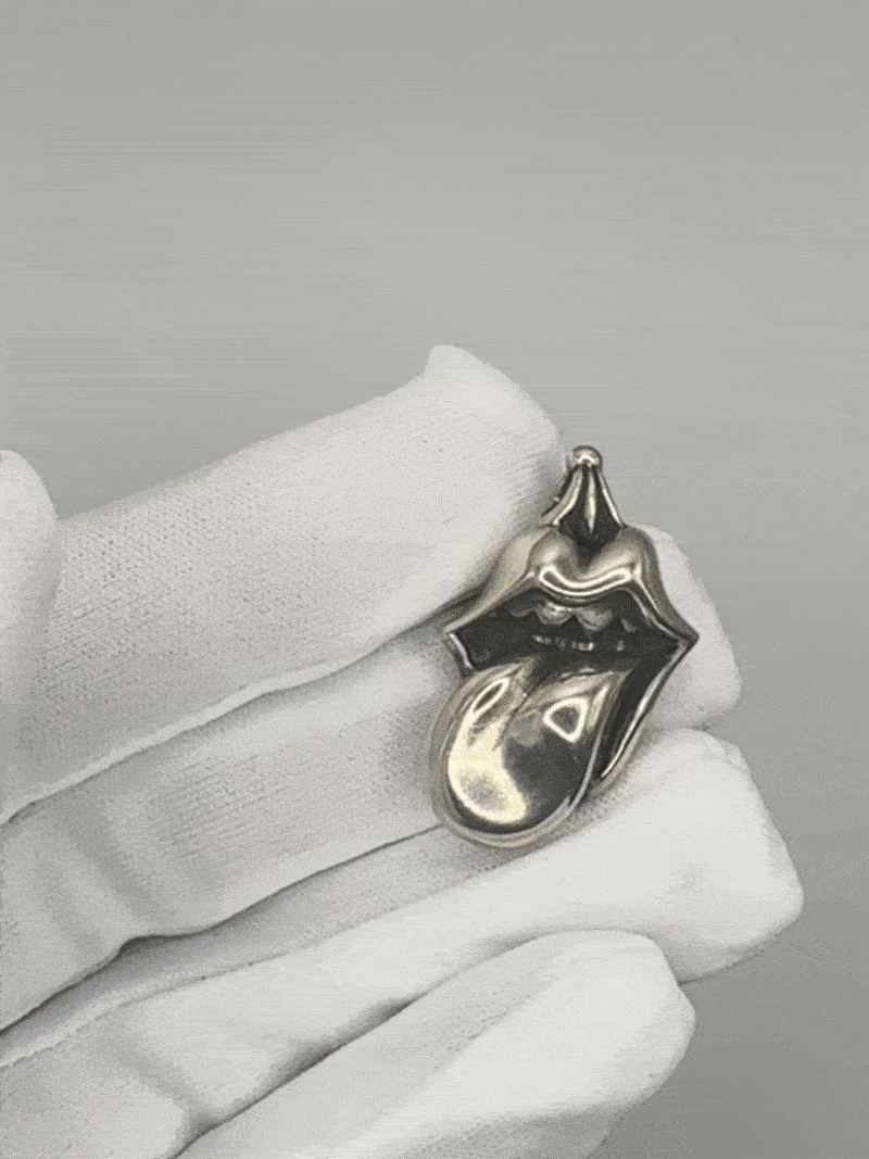 Image of Rare 2002 Chrome Hearts Sterling Silver Rolling Stones Pendant