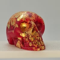 Image 1 of V1 skull- gold/red