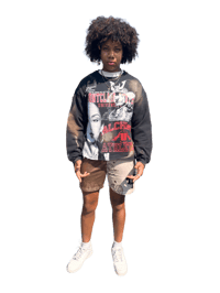 Image 4 of  Sade Adu black panther party NYC art dept kanji gray/black/red zip up hoodie