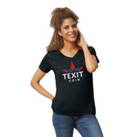 Image 1 of Women's Heavy Cotton V-Neck T-Shirt / G500VL