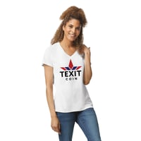 Image 2 of Women's Heavy Cotton V-Neck T-Shirt / G500VL