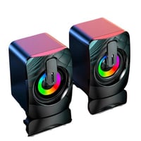 Image 1 of USB Wired PC Speakers with Mic & LED Lights