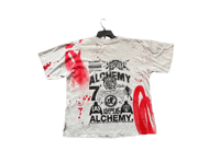 Image 2 of Sade Adu Black panther party graff Kanji NY Kennedy space center art dept gray/black/red T-shirt