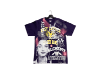 Image 1 of  Sade Adu Black Samurai NY West Chester Golden Rams art dept purple/white T-shirt