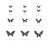 Schmetterlinge Wandtattoo - Set mit 24 in 2 Farben