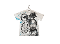 Image 1 of Sade Adu black panther party kanji graff Penn State art dept gray/black/blue T-shirt