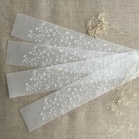 Image 2 of Dainty floral vines lace white ink printed vellum paper belly bands  PACK of 10