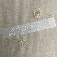 Image 3 of Dainty floral vines lace white ink printed vellum paper belly bands  PACK of 10