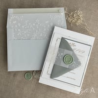 Image 5 of Dainty floral vines lace white ink printed vellum paper belly bands  PACK of 10