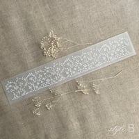 Image 7 of Dainty floral vines lace white ink printed vellum paper belly bands  PACK of 10
