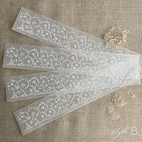 Image 8 of Dainty floral vines lace white ink printed vellum paper belly bands  PACK of 10
