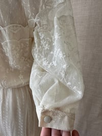 Image 4 of Pretty 1950s ivory lace midi dress with bertha collar