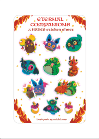 eternal companions hades sticker sheet 