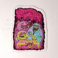 Image 1 of Sanguisugabogg Monsters Partying And Getting Fucked Up Glossy Finish LAMINATED Vinyl Sticker