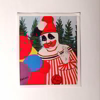 Image 1 of Pogo The Clown Painting By John Wayne Gacy Serial Killer Glossy Finish LAMINATED Vinyl Sticker