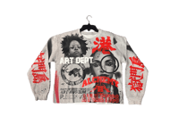 Image 1 of Sade Adu Black panther party Kanji art dept gray/black/red sweatshirt