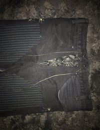 Image 4 of Pinstripe denim slackz