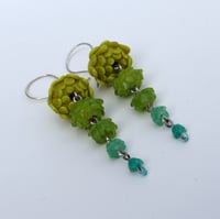 Image 1 of Hanging Floral Gradient earrings