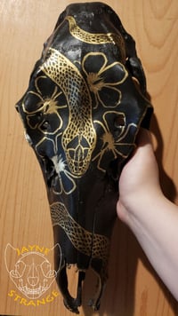 Deer Skull - Snake and Flowers