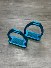 Image 1 of Jin Stirrups – Blue – 4" – Excellent Condition
