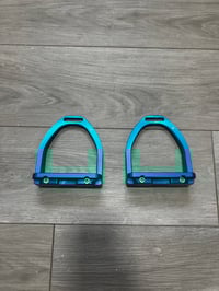 Image 2 of Jin Stirrups – Blue – 4" – Excellent Condition