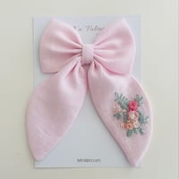 Blooming Roses Embroidered Bow