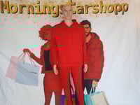 Men's Red and black stripe hoodie pants set size Extra Large One left.