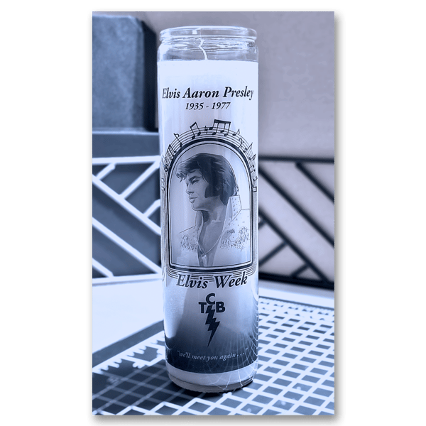 Image of ELVIS - ArtsMemphis Charity Art Project - VIGIL CANDLE 