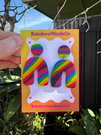 Image 1 of Cosmic spectrum polymer clay earrings 