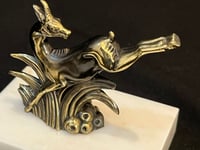 Image 5 of Deux serre-livres Art Déco Gazelles en marbre et métal bronze 1930s