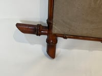 Image 9 of Miroir rectangulaire ancien en bois tourné façon bambou 1930s 