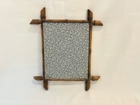 Image 9 of Miroir rectangulaire ancien en bois tourné façon bambou 1930 