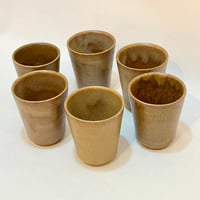Image 1 of Set de 6 gobelets de Digoin en grès vernissé vintage 1960 1970