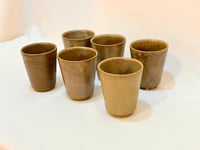 Image 5 of Set de 6 gobelets de Digoin en grès vernissé vintage 1960 1970