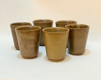 Image 3 of Set de 6 gobelets de Digoin en grès vernissé vintage 1960 1970