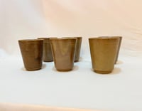 Image 4 of Set de 6 gobelets de Digoin en grès vernissé vintage 1960 1970