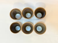 Image 8 of Set de 6 gobelets de Digoin en grès vernissé vintage 1960 1970