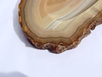 Image 3 of Vide-poche en tranche d'agate beige vintage 1960 cendrier 