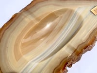 Image 5 of Vide-poche en tranche d'agate beige vintage 1960 cendrier 