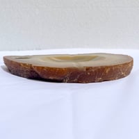 Image 6 of Vide-poche en tranche d'agate beige vintage 1960 cendrier 