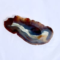 Image 4 of Vide-poche en tranche d'agate bleu vintage 1960 cendrier 
