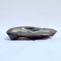Image 8 of Vide-poche en tranche d'agate bleu vintage 1960 cendrier 