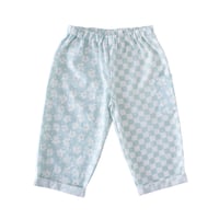 Image 1 of EZ trousers- floral/checkerboard