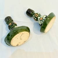 Image 7 of Paire de bougeoirs alsaciens en céramique grès vert 1960s