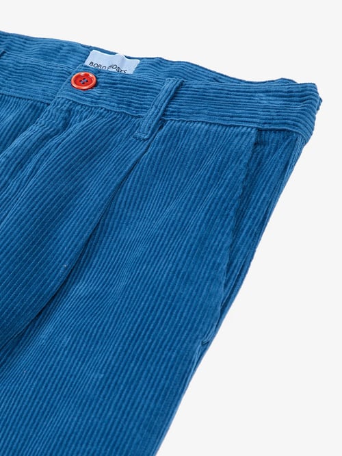Image of 2-Pantalón azul pana blue platted corduroy pants