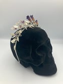REAL Preserved Deadly Nightshade Assymetrical Crown with Silver Leaves