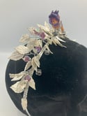 REAL Preserved Deadly Nightshade Assymetrical Crown with Silver Leaves