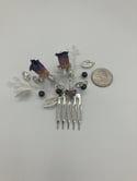 REAL Preserved Deadly Nightshade Hair Comb with Amethyst Crystal Accents