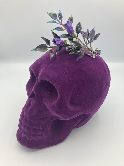 REAL Preserved Electric Purple Deadly Nightshade Hair Clip