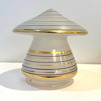 Image 6 of Lampe de table vintage verre de Murano forme champignon et socle bois – années 1960